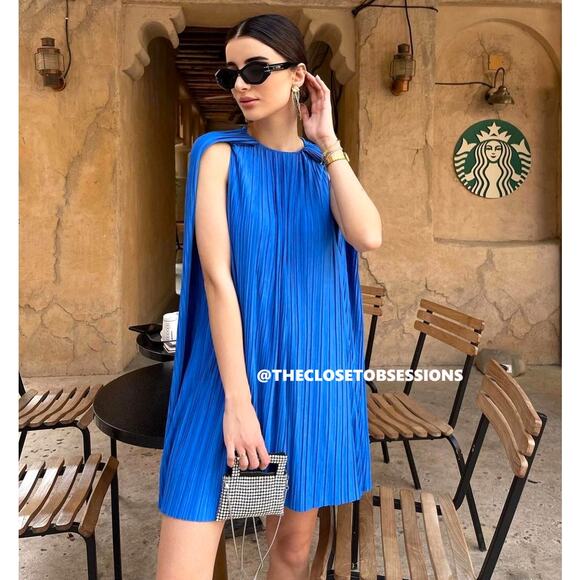 ZARA Short Cape Dress NWT - Picture 1 of 16